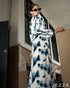 Printed Satin Pleated-Sleeve Dress 66281